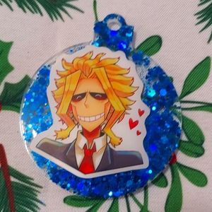 All Might My Hero Academia resin blue glitter ornament